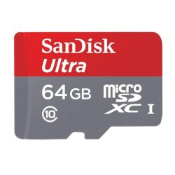 CARD MicroSD SANDISK, 64 GB, MicroSD, clasa 10, standard UHS-I U1, "SDSQUNR-064G-GN3MN" (timbru verde 0.03 lei)