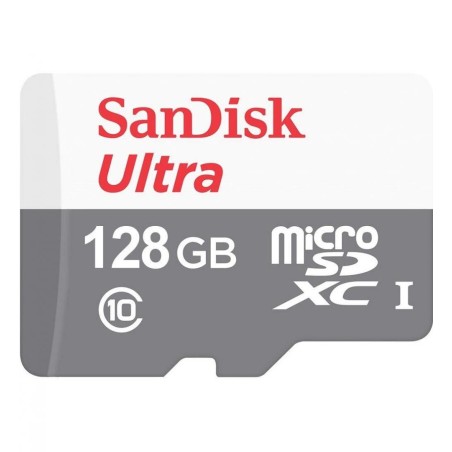 CARD MicroSD SANDISK, 128 GB, MicroSDXC, clasa 10, standard UHS-I U1, "SDSQUNR-128G-GN3MA" (timbru verde 0.03 lei)