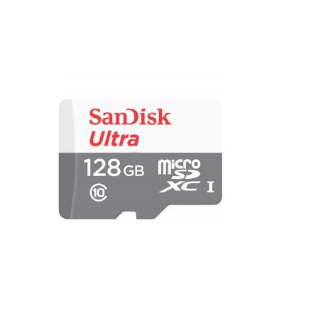 CARD MicroSD SANDISK, 128 GB, MicroSD, clasa 10, standard UHS-I U1, "SDSQUNR-128G-GN6MN" (timbru verde 0.03 lei)