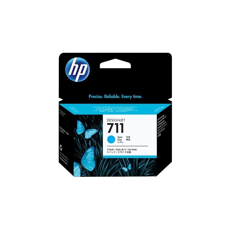 Tri-Pack Original HP Cyan, nr.711, pentru DesignJet T120|T520, , (timbru verde 0.45 lei), "CZ134A"