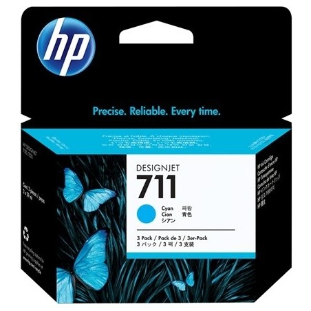 Tri-Pack Original HP Cyan, nr.711, pentru DesignJet T120|T520, , (timbru verde 0.45 lei), "CZ134A"