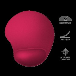 Mouse PAD TRUST, "Big Foot", cu gel, cauciuc &amp; material textil, 236x205mmx16 mm, rosu, "TR-20429"