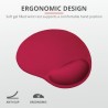 Mouse PAD TRUST, "Big Foot", cu gel, cauciuc &amp; material textil, 236x205mmx16 mm, rosu, "TR-20429"