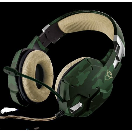 CASTI TRUST, "GXT 322C Carus", cu fir, gaming, utilizare multimedia, microfon pe brat, conectare prin Jack 3.5 mm x 2, verde, "T