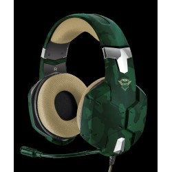 CASTI TRUST, "GXT 322C Carus", cu fir, gaming, utilizare multimedia, microfon pe brat, conectare prin Jack 3.5 mm x 2, verde, "T