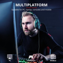CASTI TRUST, "GXT 322C Carus", cu fir, gaming, utilizare multimedia, microfon pe brat, conectare prin Jack 3.5 mm x 2, verde, "T