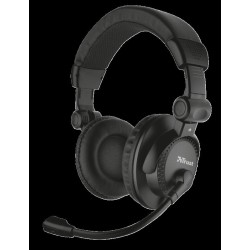 CASTI TRUST, "Como", cu fir, standard, utilizare multimedia, microfon pe brat, conectare prin Jack 3.5 mm, negru, "TR-21658", (t