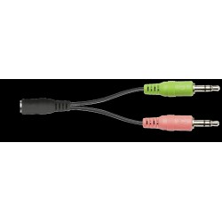 CASTI TRUST, "Como", cu fir, standard, utilizare multimedia, microfon pe brat, conectare prin Jack 3.5 mm, negru, "TR-21658", (t