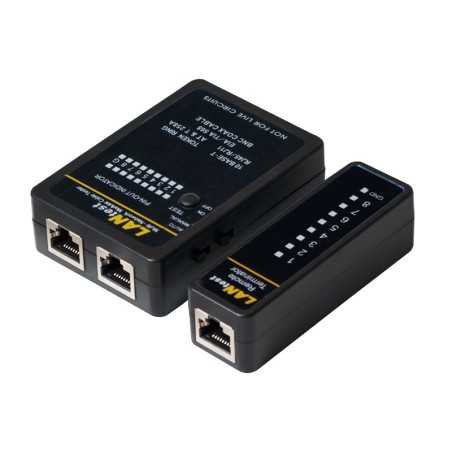 TESTER CABLU RETEA LOGILINK, pt. cablu UTP, FTP, coaxial, conector RJ45, RJ11, RJ12, BNC, "WZ0015" (timbru verde 0.8 lei)