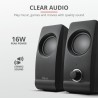 BOXE TRUST, 2.O, "Remo", 2 x 8 W, cu fir, Jack 3.5mm, USB, "TR-17595" (timbru verde 2.00 lei)
