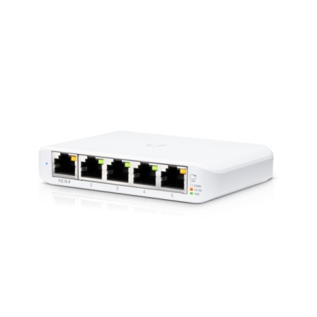 SWITCH PoE UBIQUITI, port Gigabit x 5, SFP nu, managed, carcasa plastic, "USW-FLEX-MINI" (timbru verde 2 lei)
