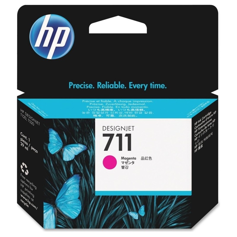 Cartus Cerneala Original HP Magenta, nr.711, pentru DesignJet T120|T520, 28ml, (timbru verde 0.15 lei), "CZ131A"