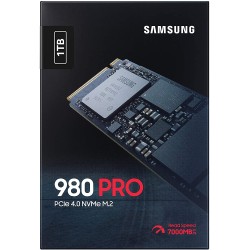 SSD SAMSUNG, 980 PRO, 1TB, M.2, PCIe Gen4.0 x4, V-Nand 3bit MLC, R/W: 7000 MB/s/5000 MB/s "MZ-V8P1T0BW"