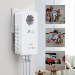 Amplificator Powerline TP-Link 1300Mbps, 3 x Gigabit LAN, 1 x Sucko, Dual Band AC1200,  "TL-WPA8631P" (timbru verde 2 lei)