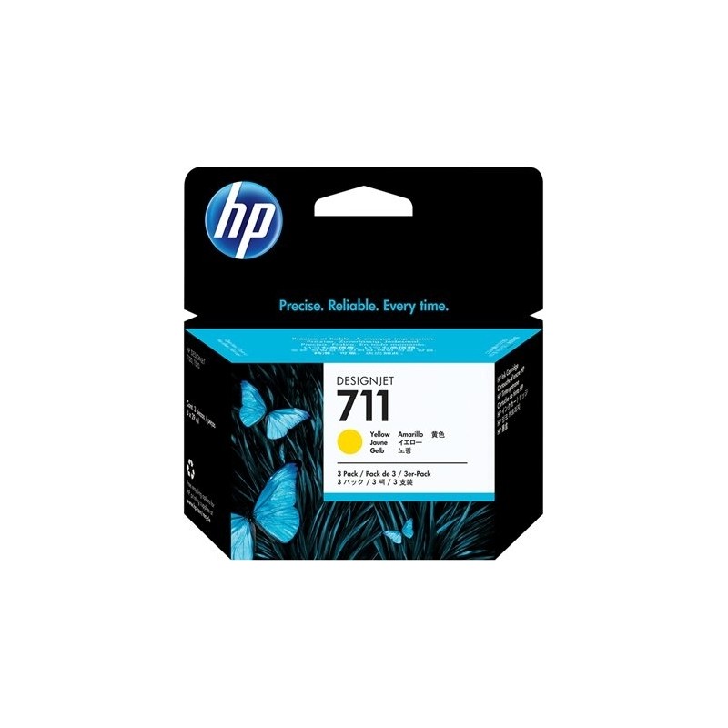 Tri-Pack Original HP Yellow, nr.711, pentru DesignJet T120|T520, , (timbru verde 0.45 lei), "CZ136A"