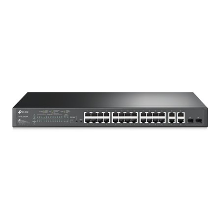SWITCH SMART TP-Link 24 PORTURI POE+ 10/100M + 4 PORTURI 10/100/1000M, 2 sloturi Gigabit SFP , TP-LINK "TL-SL2428P" (timbru verd