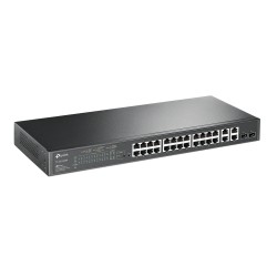 SWITCH SMART TP-Link 24 PORTURI POE+ 10/100M + 4 PORTURI 10/100/1000M, 2 sloturi Gigabit SFP , TP-LINK "TL-SL2428P" (timbru verd