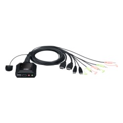 SWITCH KVM ATEN control 2 PC la 1 KVM, 4K resolution, button port selector, conector tip USB (T) x 2 | HDMI (T) x 2, 2 x 3.5mm A