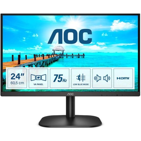 MONITOR AOC 23.8 inch, home, office, IPS, Full HD (1920 x 1080), Wide, 250 cd/mp, 4 ms, HDMI, DVI, VGA, "24B2XDAM" (timbru verde