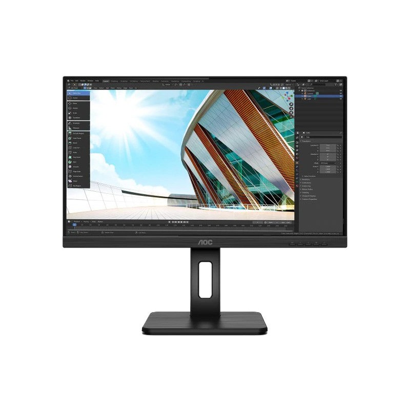 MONITOR AOC 23.8 inch, home, office, IPS, Full HD (1920 x 1080), Wide, 250 cd/mp, 4 ms, HDMI, DisplayPort, "24P2C" (timbru verde