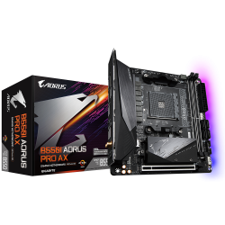 PLACA de BAZA Gigabyte "B550I AORUS PRO AX", skt AM4, mini ITX, AMD B550, 2 x DDR4, max. 64 GB, 4 x SATA, 1 x M.2, 7.1, "B550I A
