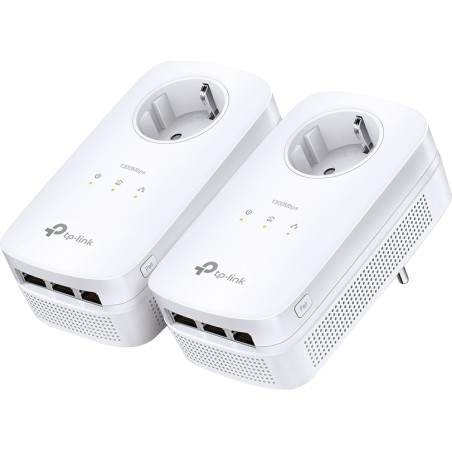 KIT ADAPTOR POWERLINE TP-LINK tehnologie AV2, AV1300, pana la 1300Mbps, 3 porturi Gigabit, priza AC, 2 buc. "TL-PA8030PKIT" (tim