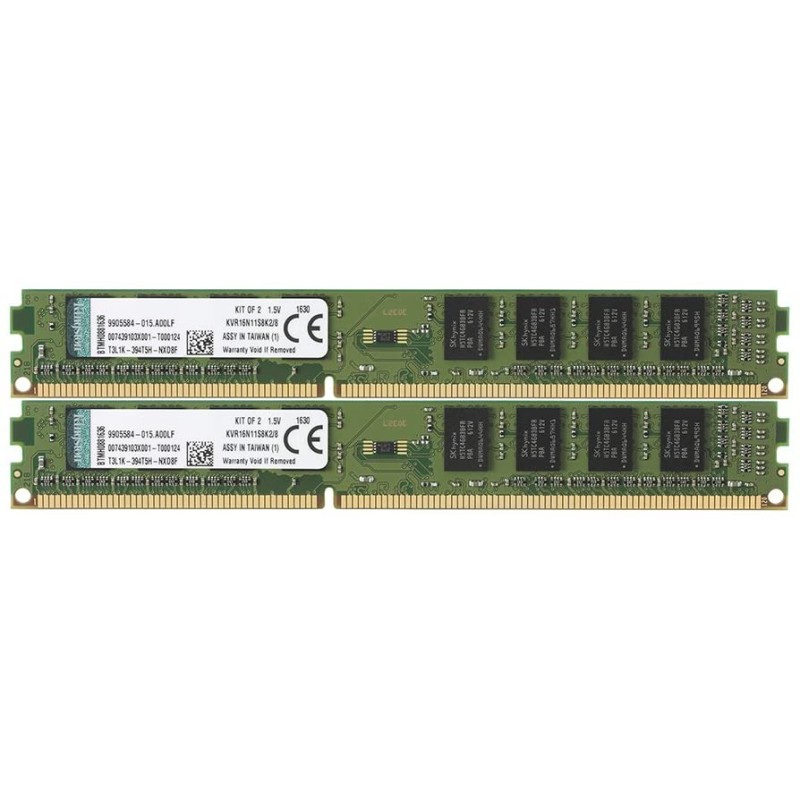 Memorie DDR Kingston DDR3 8 GB, frecventa 1600 MHz, 8 GB x 2 module, radiator, "KVR16N11S8K2/8"