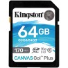 CARD MSD KINGSTON, 64 GB, SD, clasa 10, standard UHS-I U3, "SDG3/64GB" (timbru verde 0.03 lei)