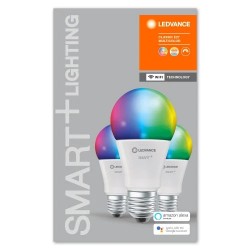 SET 3 becuri smart LED Osram, soclu E27, putere 9W, forma clasic, lumina multicolora, alimentare 220 - 240 V, "00000405807548575