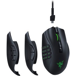 MOUSE RAZER, "Naga Pro", gaming,cu fir|wireless,USB|2.4GHz,20000 dpi, butoane/scroll 20/1, iluminare,mod dual de conec,laterale 