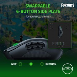 MOUSE RAZER, "Naga Pro", gaming,cu fir|wireless,USB|2.4GHz,20000 dpi, butoane/scroll 20/1, iluminare,mod dual de conec,laterale 