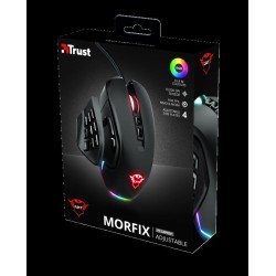MOUSE TRUST, "GXT 970 Morfix", gaming, cu fir, USB,optic, 5000 dpi,14/1,iluminare,butoane programabile,mod dual de conectare,lat