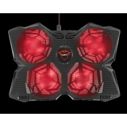 STAND TRUST "GXT Yozu" notebook 17.3" , sita metal, 4 x fan 12cm, LED rosu, negru, "TR-20817" (timbru verde 2 lei)