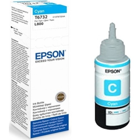 Cartus Cerneala Original Epson Cyan, T6732, pentru L800,  , (timbru verde 0.15 lei), "C13T67324A"(RAPO)
