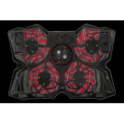 STAND TRUST "GXT Yozu" notebook 17.3" , sita metal, 4 x fan 12cm, LED rosu, negru, "TR-20817" (timbru verde 2 lei)