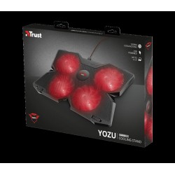 STAND TRUST "GXT Yozu" notebook 17.3" , sita metal, 4 x fan 12cm, LED rosu, negru, "TR-20817" (timbru verde 2 lei)