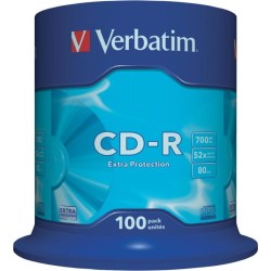 CD-R VERBATIM  700MB, 80min, viteza 52x, 100 buc, spindle, "43411"
