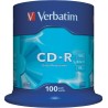 CD-R VERBATIM  700MB, 80min, viteza 52x, 100 buc, spindle, "43411"