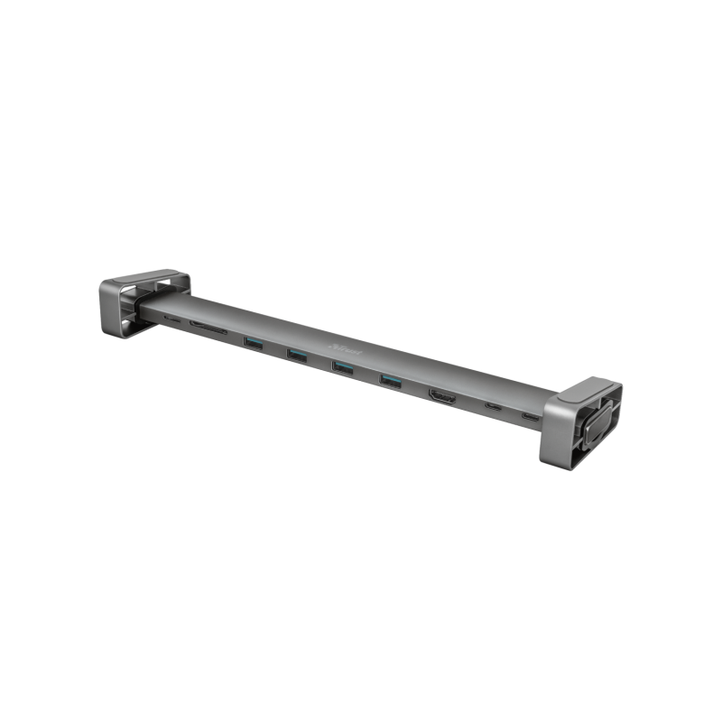 HUB extern TRUST, porturi USB USB 3.2 x 4, USB 3.2 Type-C x 2, conectare prin USB 3.2 Type C, argintiu, "TR-23417" (timbru verde