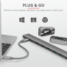 HUB extern TRUST, porturi USB USB 3.2 x 4, USB 3.2 Type-C x 2, conectare prin USB 3.2 Type C, argintiu, "TR-23417" (timbru verde