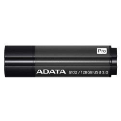 MEMORIE USB 3.1 ADATA 128 GB, cu capac, carcasa aluminiu, negru, "AS102P-128G-RGY" (timbru verde 0.03 lei)