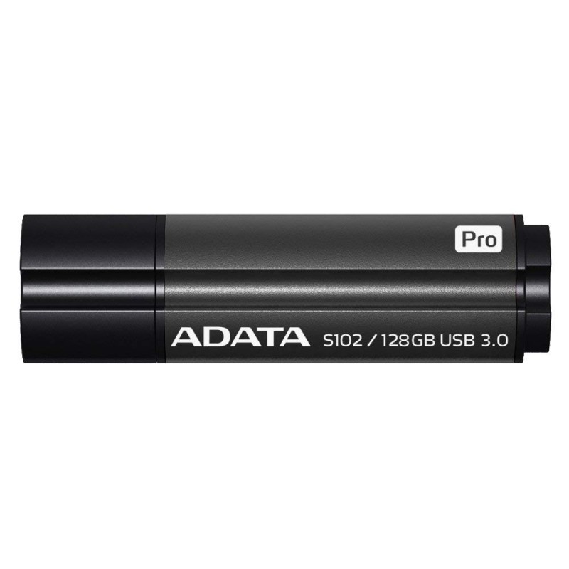 MEMORIE USB 3.1 ADATA 128 GB, cu capac, carcasa aluminiu, negru, "AS102P-128G-RGY" (timbru verde 0.03 lei)
