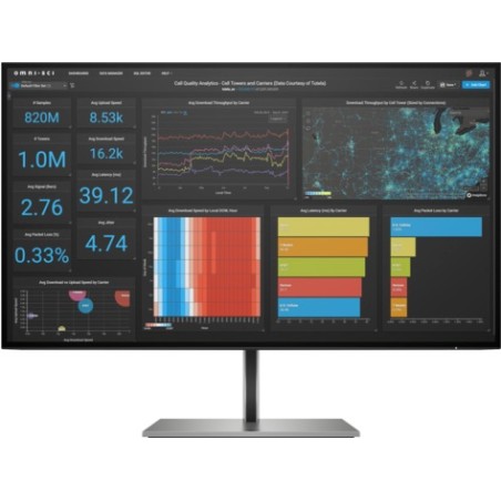 MONITOR HP 27 inch, home, office, IPS, WQHD (2560 x 1440), Wide, 350 cd/mp, 5 ms, HDMI, DisplayPort x 2, "1C4Z7AA" (timbru verde