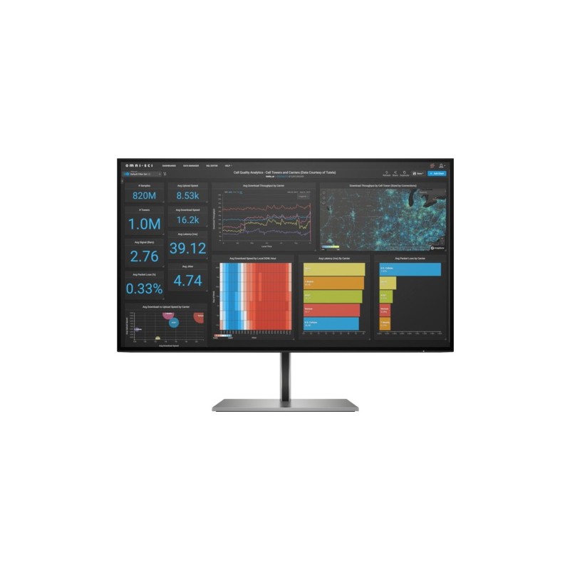 MONITOR HP 27 inch, home, office, IPS, WQHD (2560 x 1440), Wide, 350 cd/mp, 5 ms, HDMI, DisplayPort x 2, "1C4Z7AA" (timbru verde