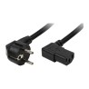 Cablu alimentare, Schuko-C13, black, 2,00m, conector 90 grade, LogiLink "CP103" (timbru verde 0.8 lei)