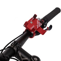 SUPORT Bicicleta SPACER pt. SmartPhone, fixare de ghidon, Metalic, rosu, cheie de montare,  "SPBH-METAL-RED"