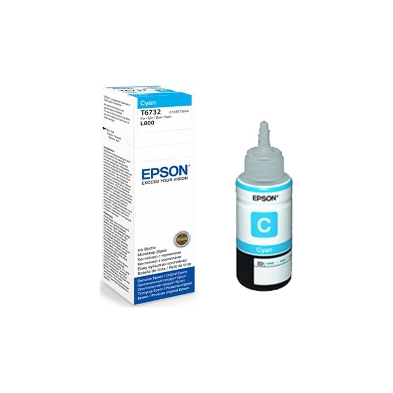 Cartus Cerneala Original Epson Cyan, T6732, pentru L800,  , (timbru verde 0.15 lei), "C13T67324A"(RAPO)