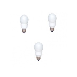 SET 3 becuri fluorescent Panasonic, soclu E27, putere 13W, forma oval, lumina alb rece, alimentare 220 - 240 V, "EFA13E672V-3" (