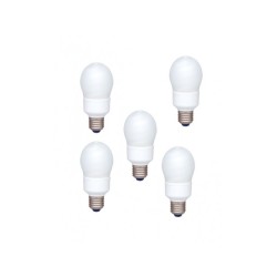 SET 5 becuri fluorescent Panasonic, soclu E27, putere 13W, forma oval, lumina alb rece, alimentare 220 - 240 V, "EFA13E672V-5" (