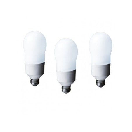 SET 3 becuri fluorescent Panasonic, soclu E27, putere 24W, forma oval, lumina alb calda, alimentare 220 - 240 V, "EFA24E282V-3" 